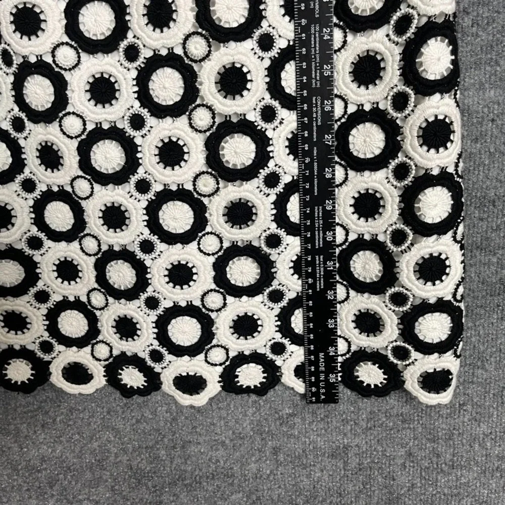 Kate Spade Dress Womens 2‎ Guipure Black White Crochet Lace Shift Sleeveless